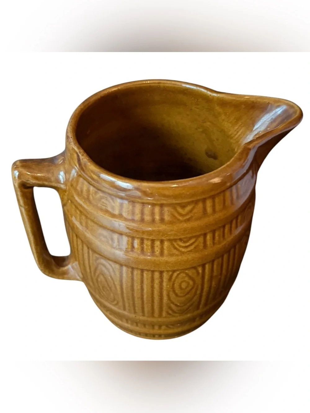 1920’s McCoy Art Pottery Stoneware Barrel Pitcher